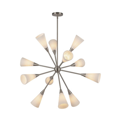 Cosmo Chandelier in Brushed Nickel.