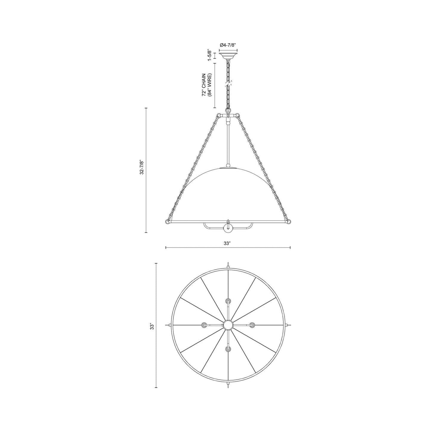Crosby Chandelier - line drawing.