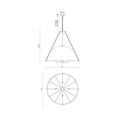 Crosby Chandelier - line drawing.