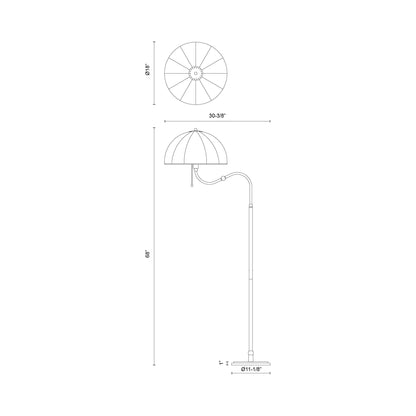 Crosby Floor Lamp - line drawing.