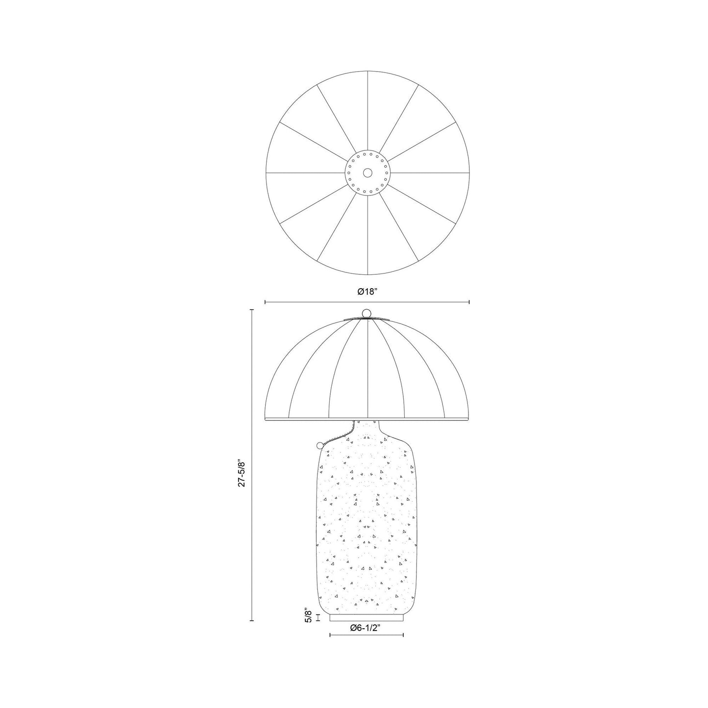Crosby Table Lamp - line drawing.