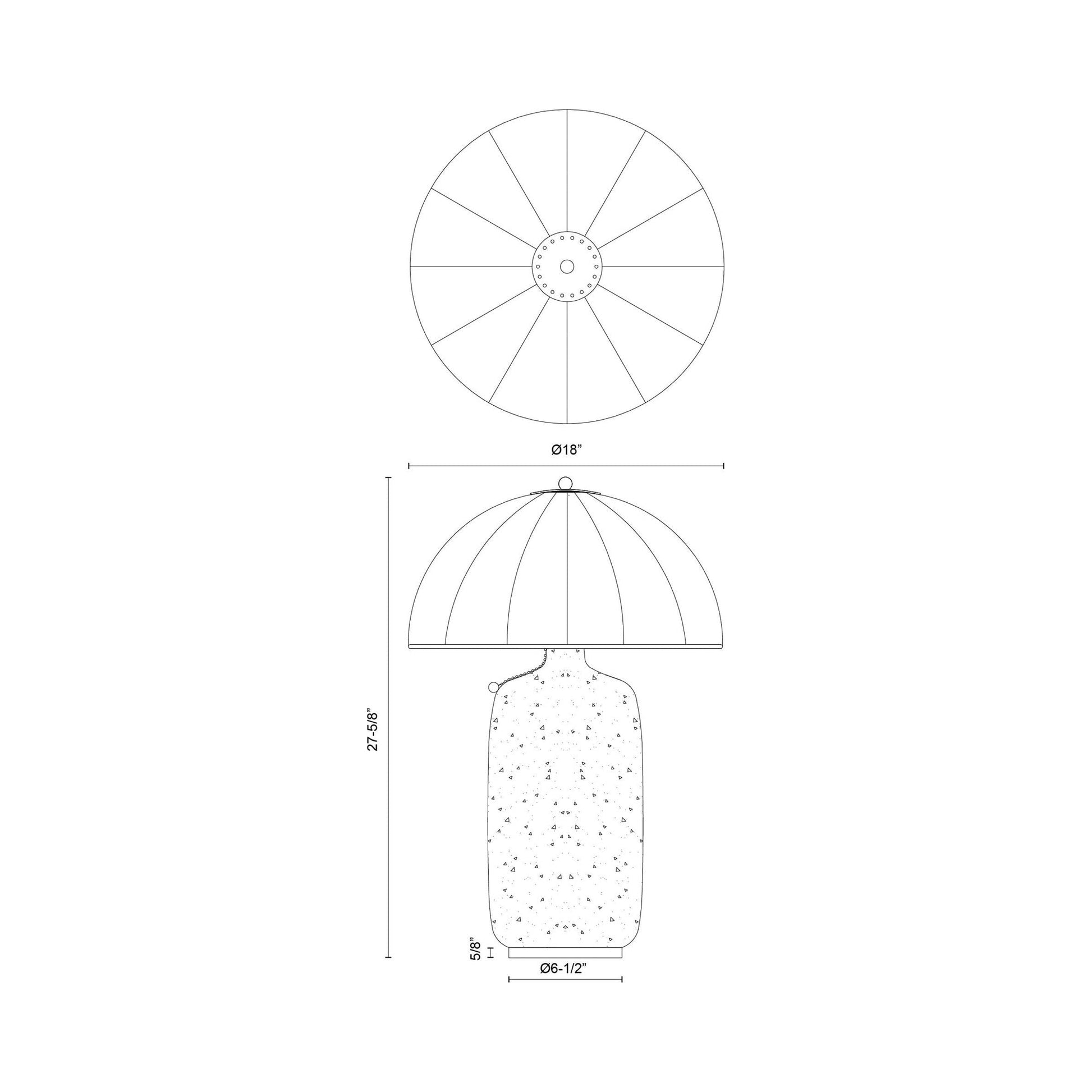 Crosby Table Lamp - line drawing.