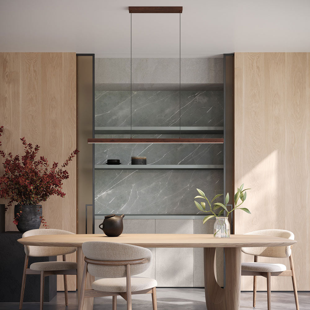 Dottie LED Linear Pendant Light in living room.