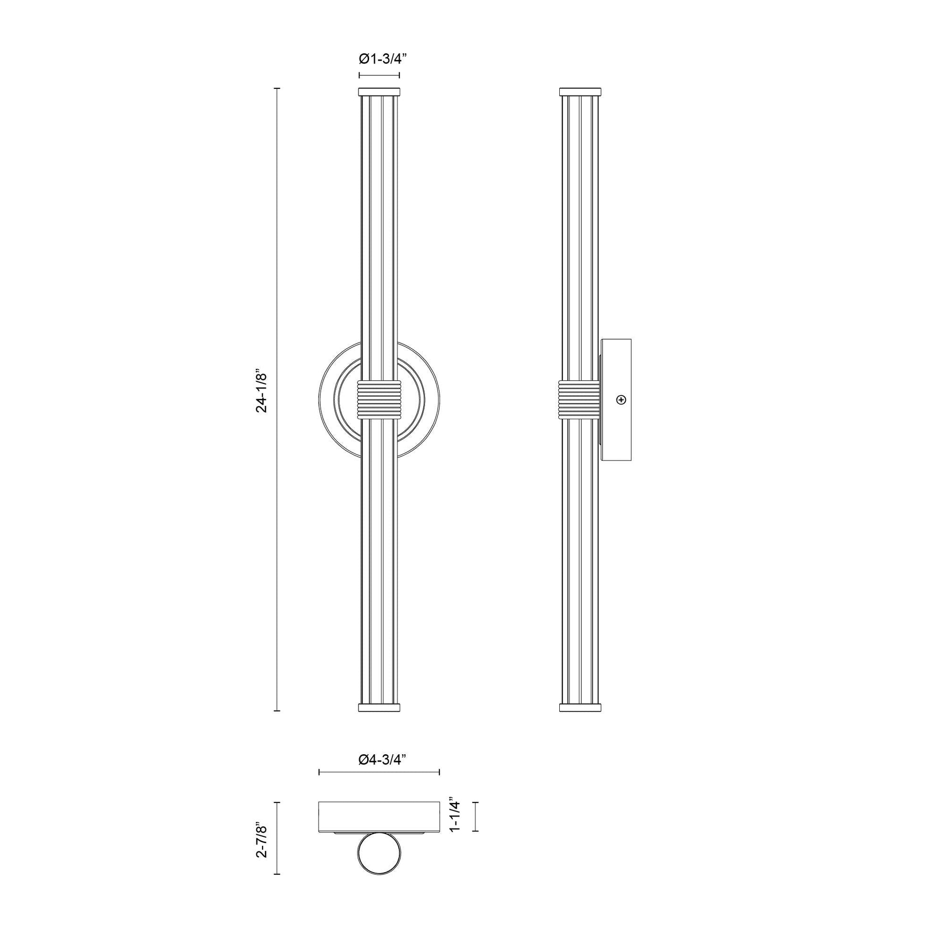 Elsie LED Bath Vanity Light - line drawing.