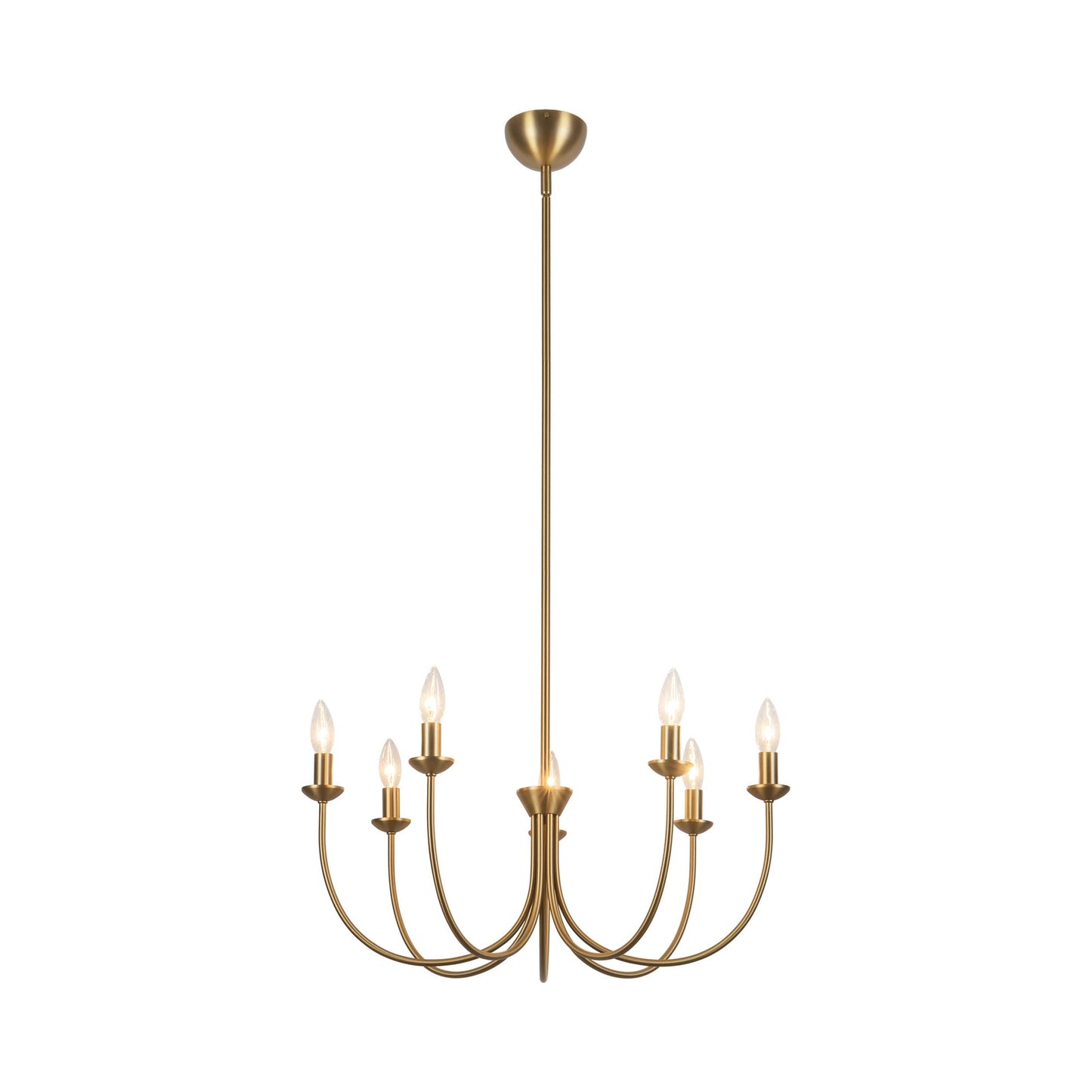 Ember Chandelier in Brushed Gold.