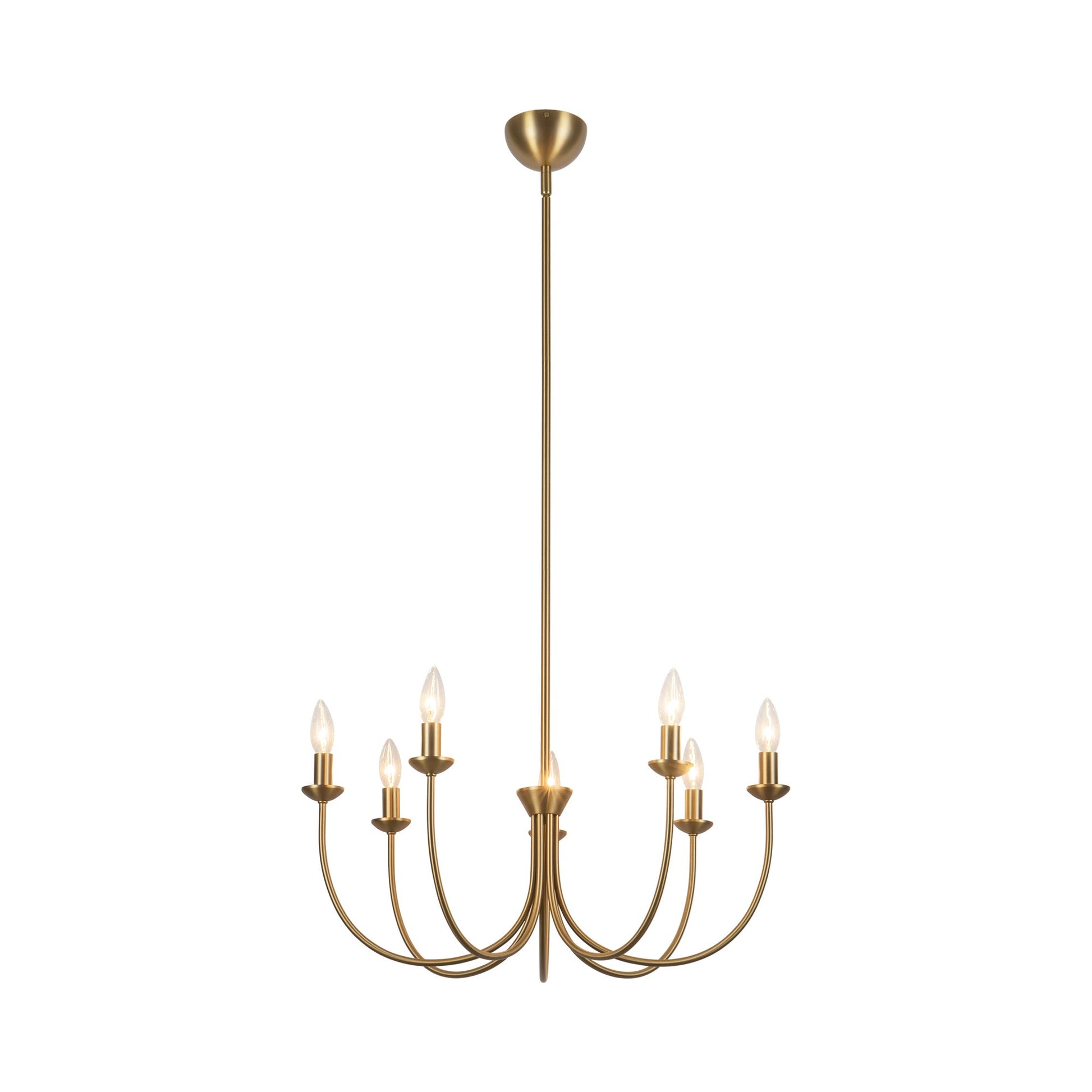 Ember Chandelier in Brushed Gold.
