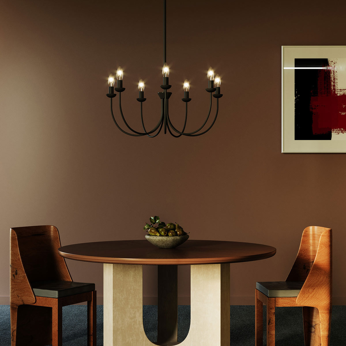 Ember Chandelier in living room.