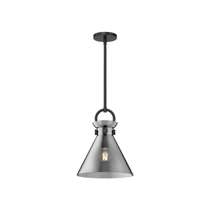 Emerson Pendant Light in Matte Black/Smoked Glass (Small).
