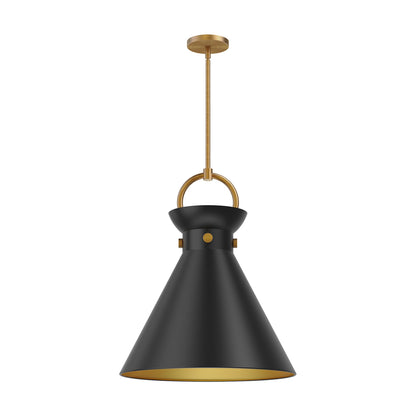 Emerson Pendant Light in Aged Gold/Matte Black (Large).