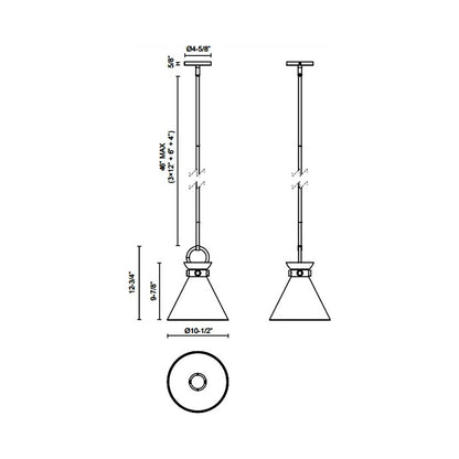 Emerson Pendant Light - line drawing.