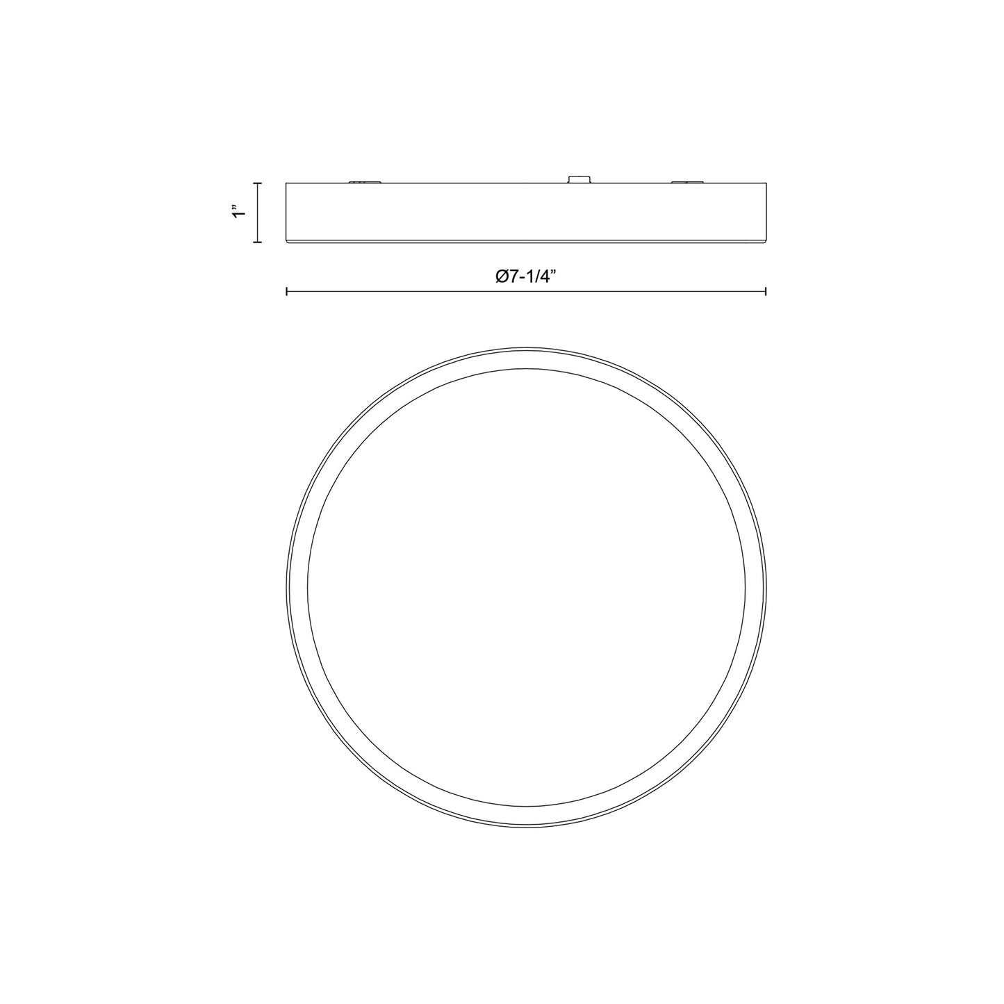 Evelyn LED Flush Mount Ceiling Light - line drawing.