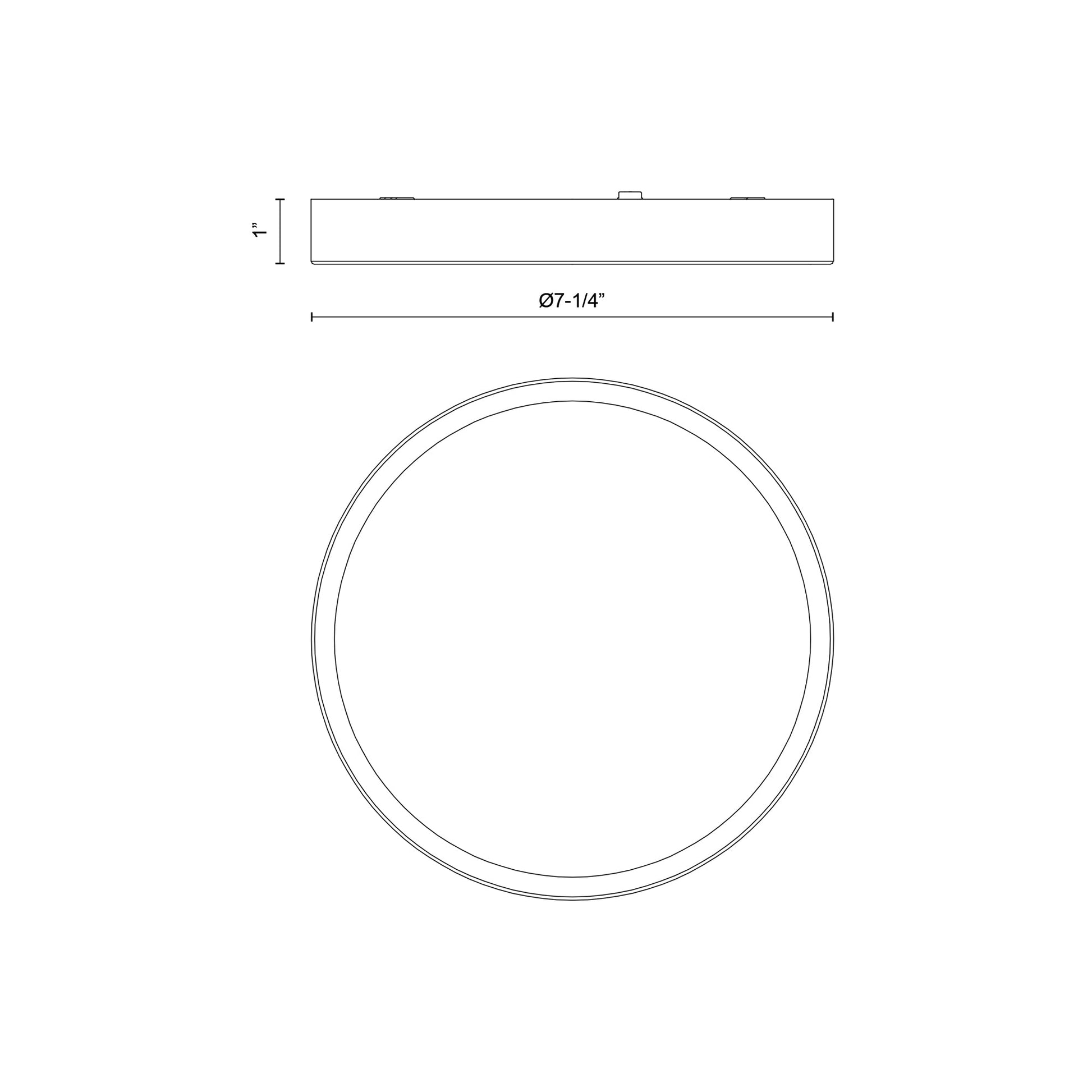 Evelyn LED Flush Mount Ceiling Light - line drawing.