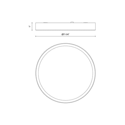 Evelyn LED Flush Mount Ceiling Light - line drawing.