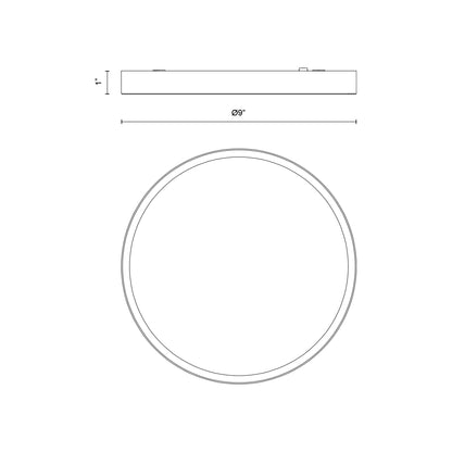 Evelyn LED Flush Mount Ceiling Light - line drawing.