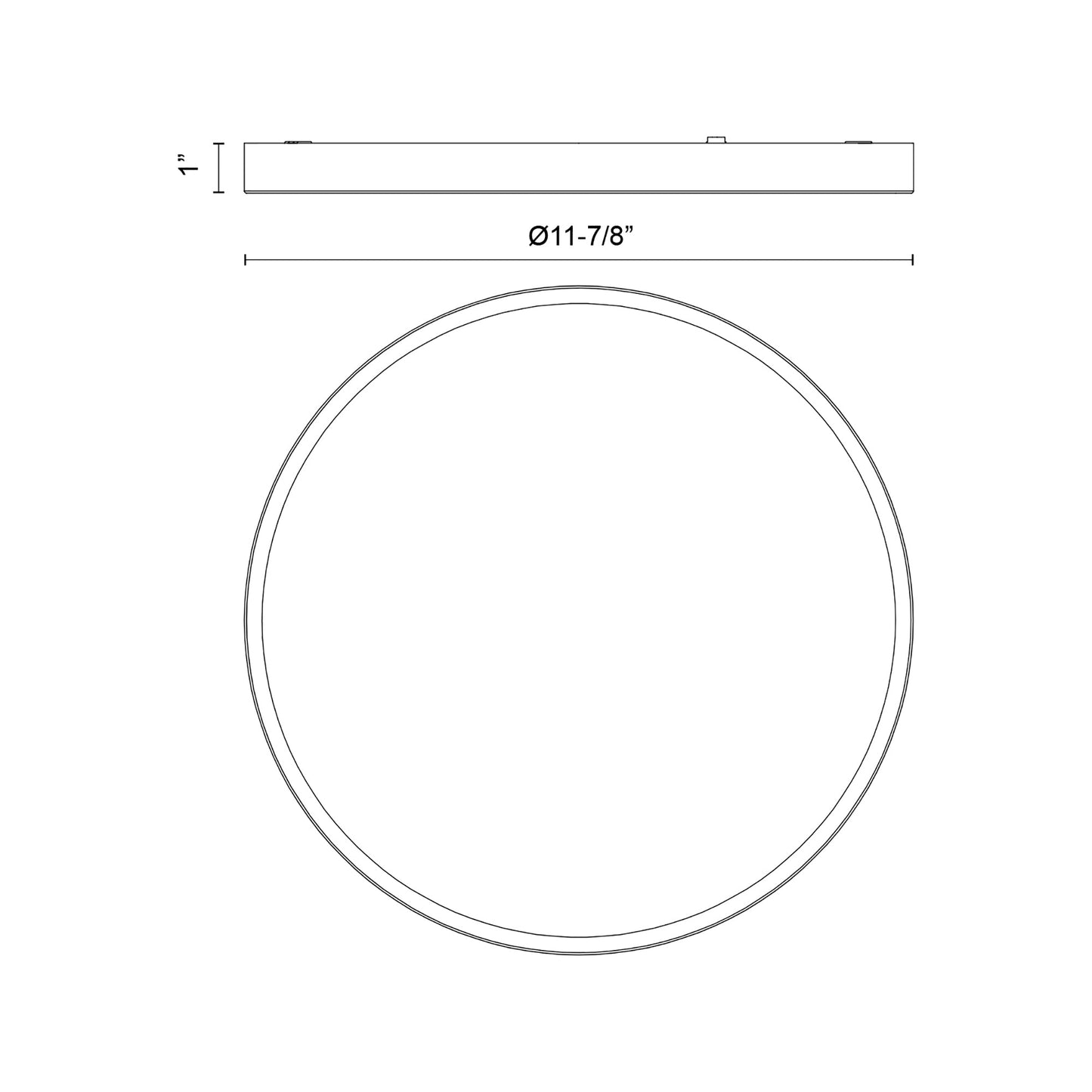 Evelyn LED Flush Mount Ceiling Light - line drawing.
