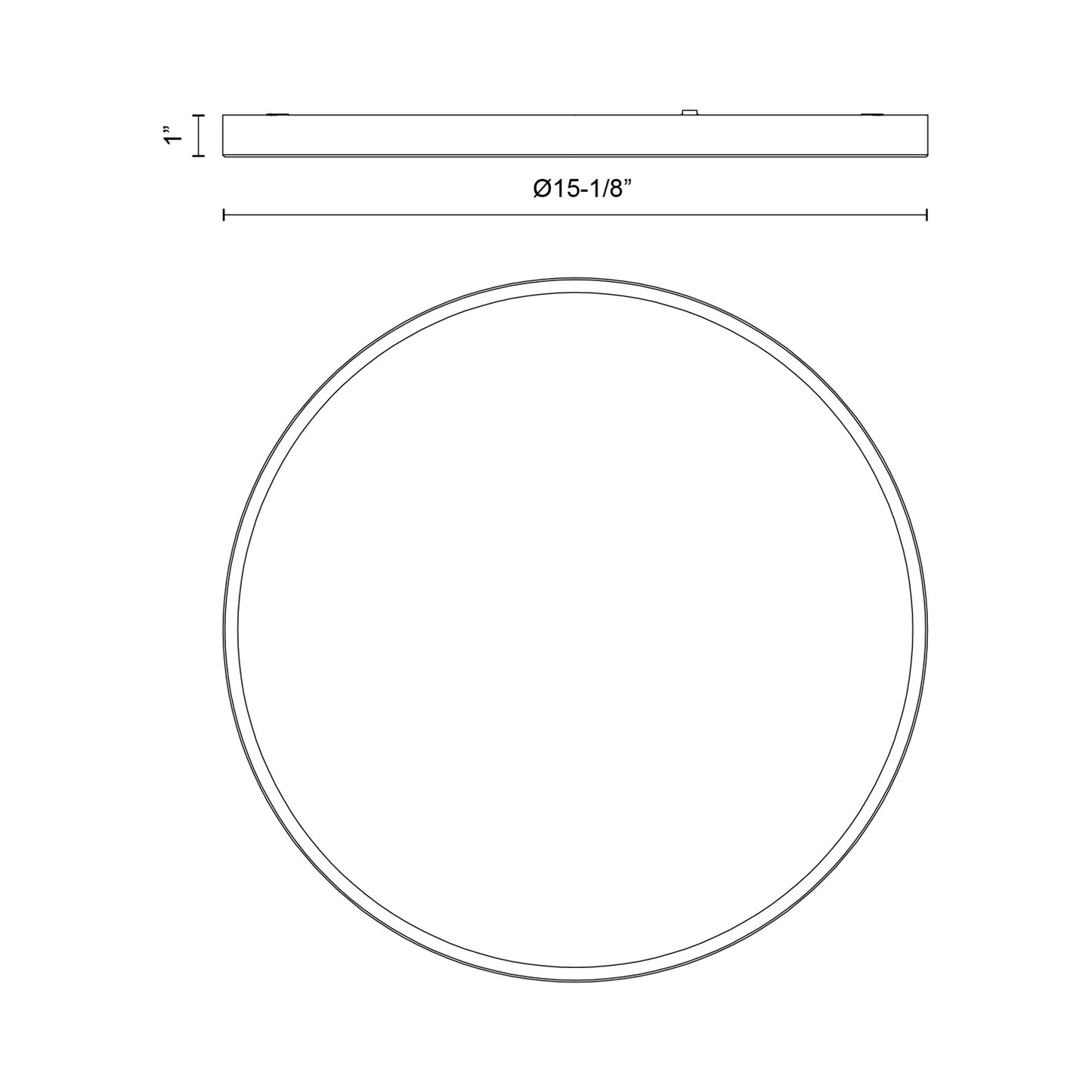Evelyn LED Flush Mount Ceiling Light - line drawing.