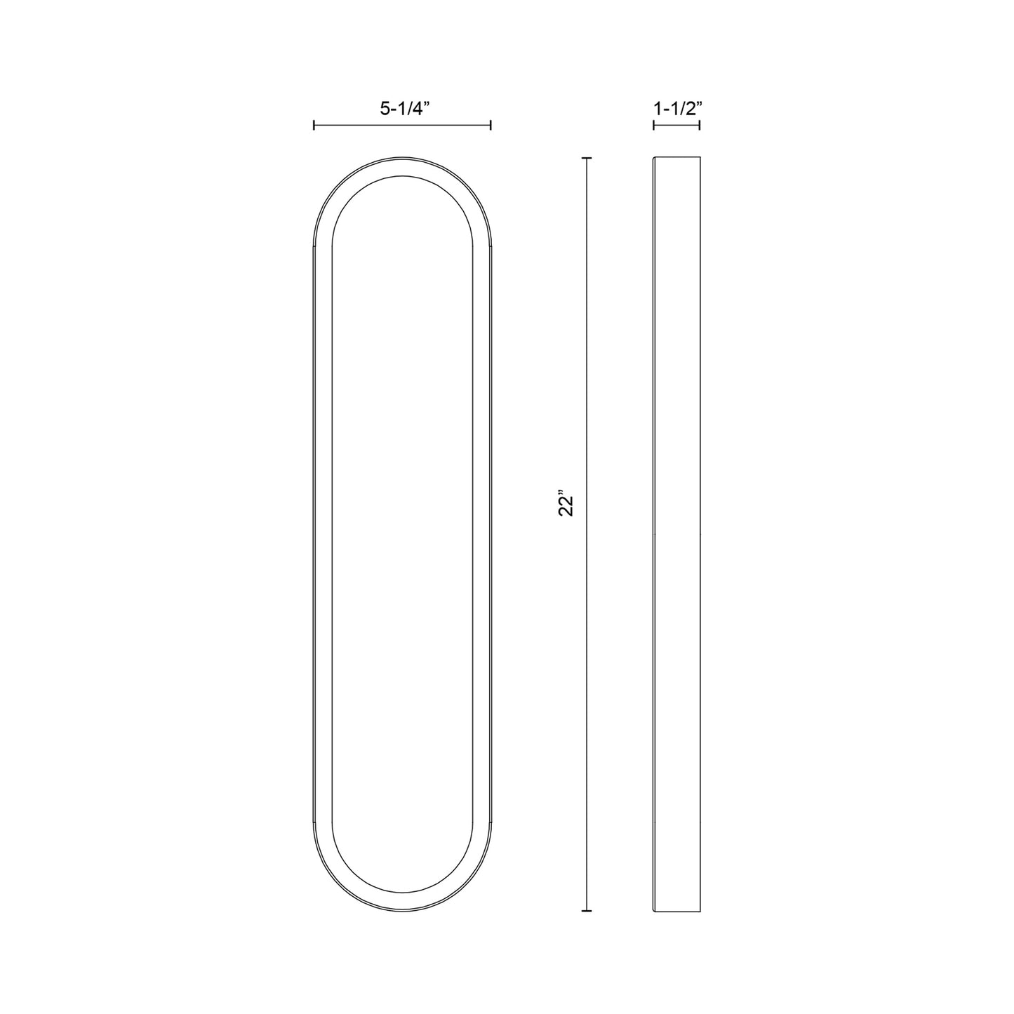 Evelyn LED Wall Light - line drawing.