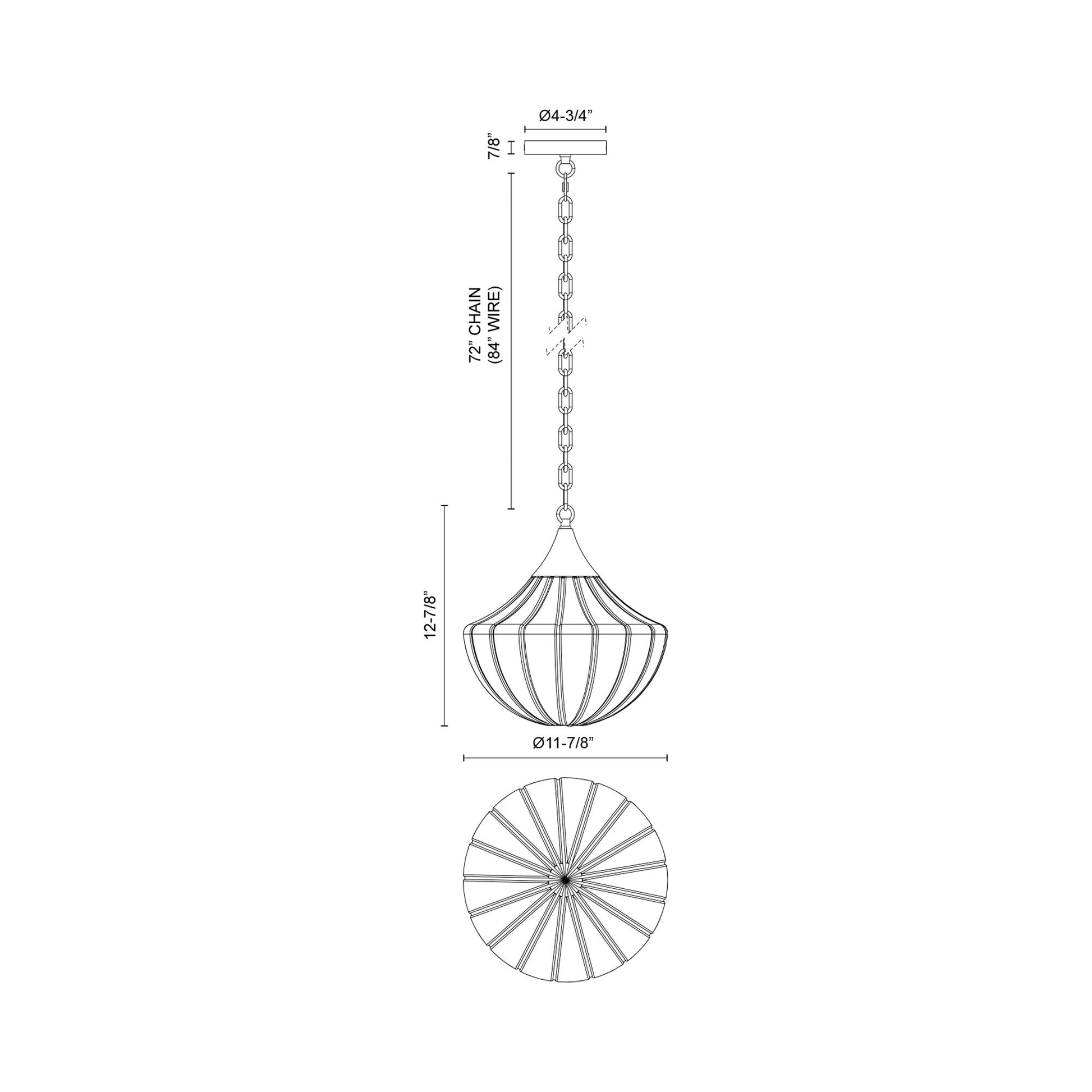 Farrah Pendant Light - line drawing.