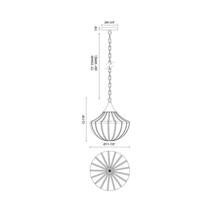 Farrah Pendant Light - line drawing.
