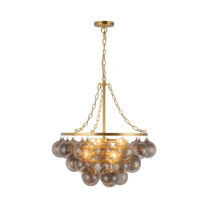 Faye Chandelier in Brushed Gold/Smoked Glass (24.13-Inch).