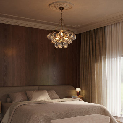Faye Chandelier in bedroom.