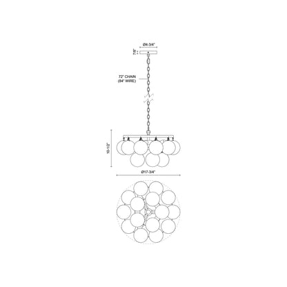 Faye Chandelier - line drawing.