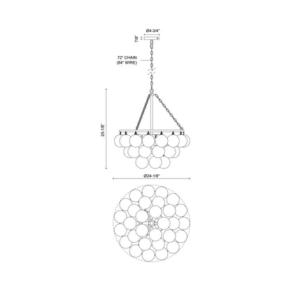 Faye Chandelier - line drawing.