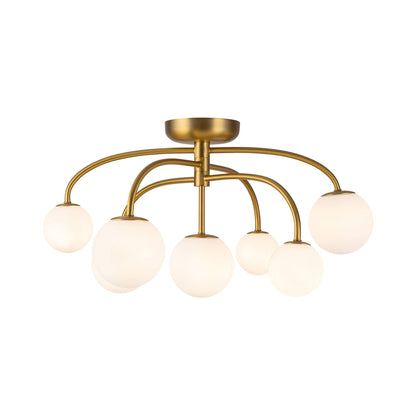 Fiona Semi Flush Mount Ceiling Light in Brushed Gold (7-Light).