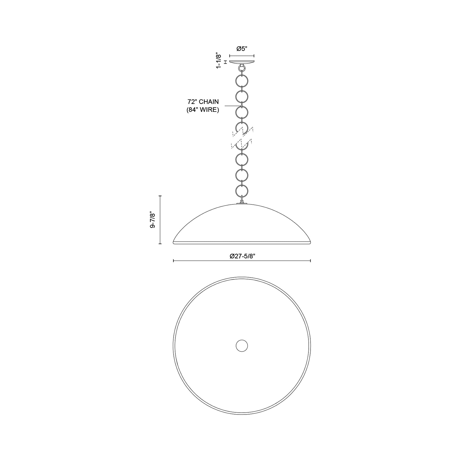 Grant Pendant Light - line drawing.