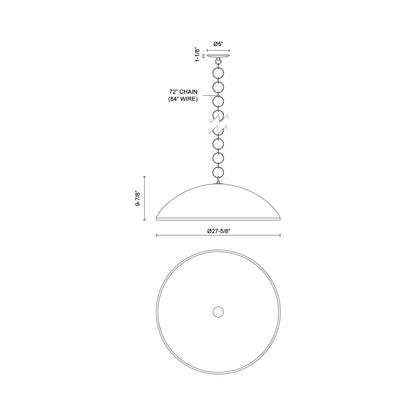 Grant Pendant Light - line drawing.
