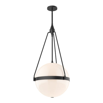 Harmony Pendant Light in Matte Black/Glossy Opal Glass (Large).