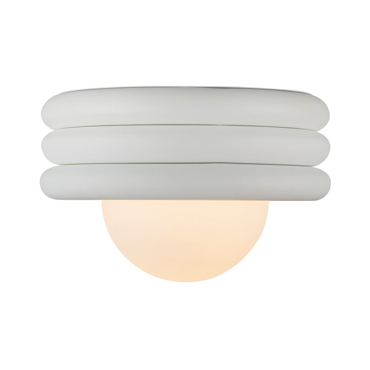 Harvey Semi Flush Mount Ceiling Light in Antique White.