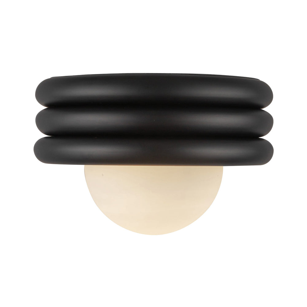 Harvey Semi Flush Mount Ceiling Light in Matte Black.