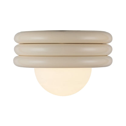 Harvey Semi Flush Mount Ceiling Light in Pearl White.