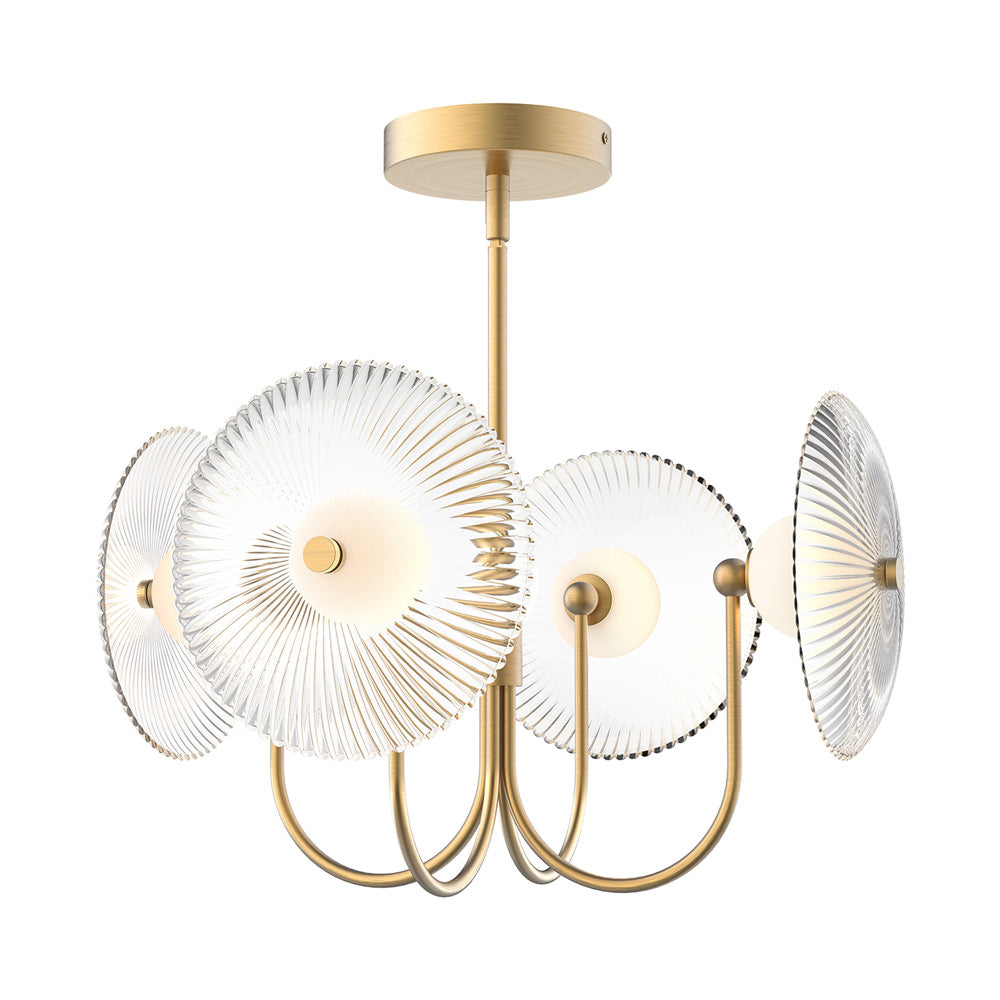 Hera LED Pendant Light in Brushed Gold.