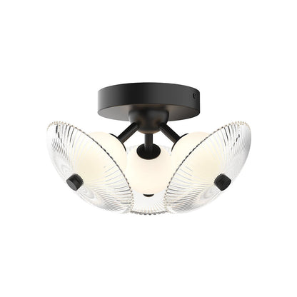 Hera LED Semi-Flush Mount Ceiling Light in Matte Black (3-Light).