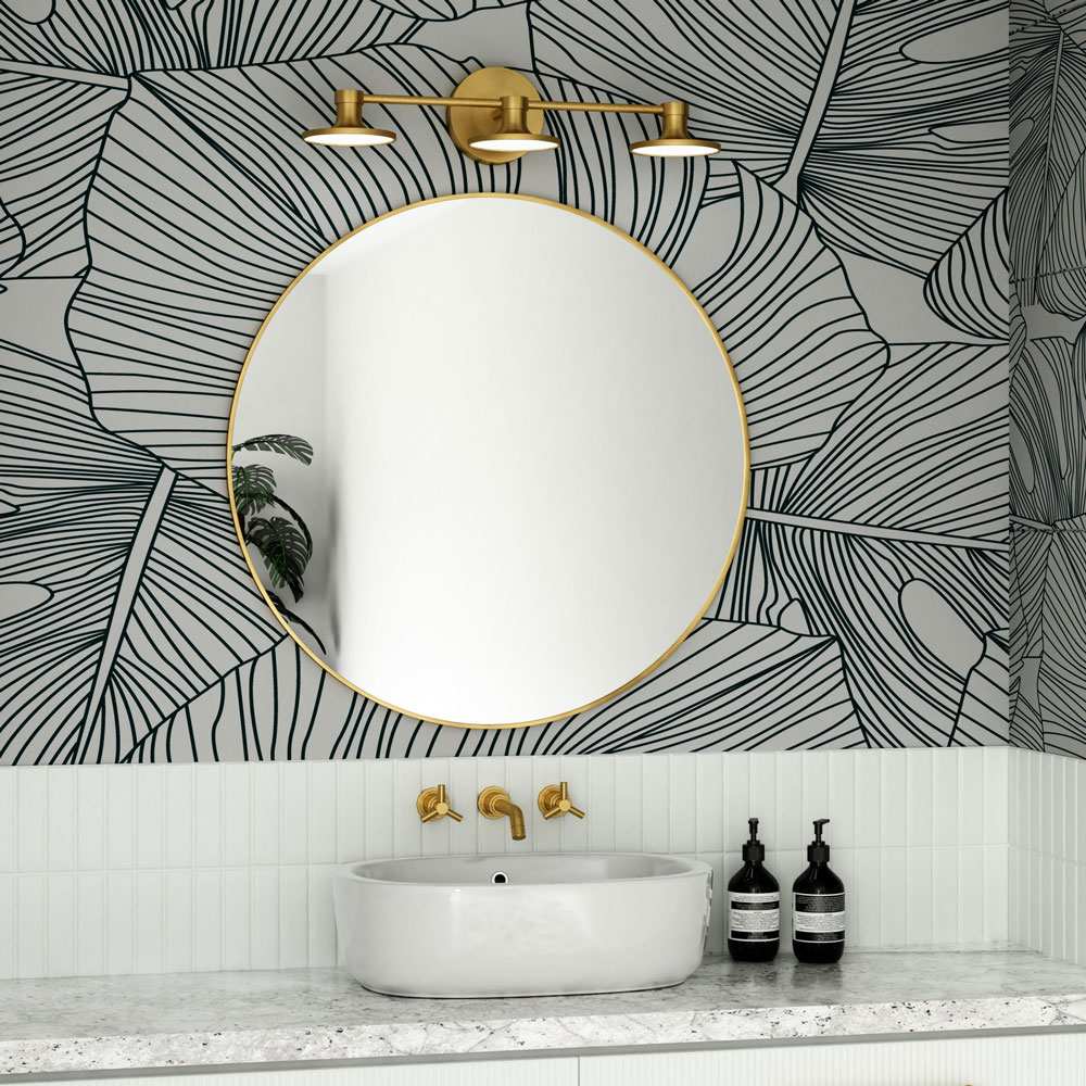 Issa LED Vanity Wall Light in bathroom.