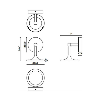 Issa LED Bath Wall Light - line drawing.