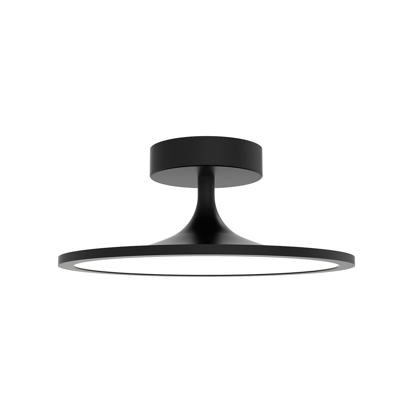 Issa LED Semi Flush Mount Ceiling Light in Matte Black.