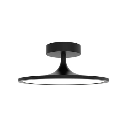 Issa LED Semi Flush Mount Ceiling Light in Matte Black.