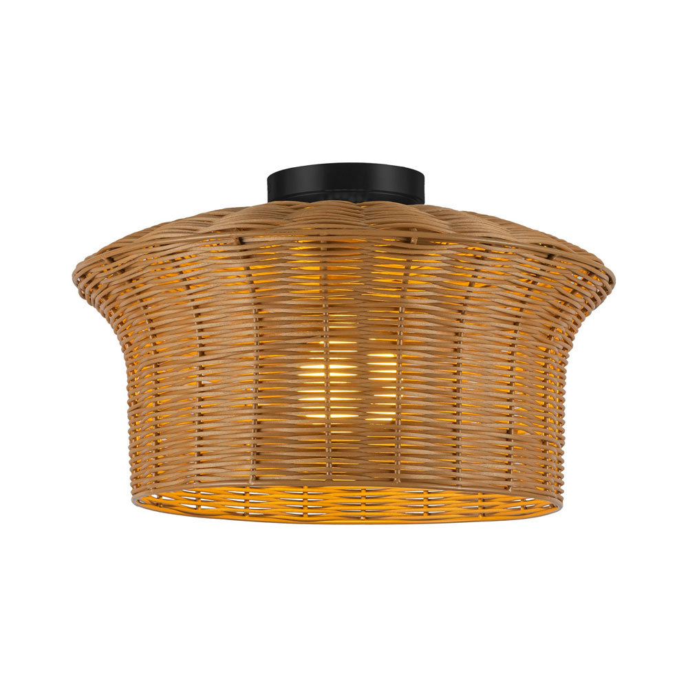 Kai Semi Flush Mount Ceiling Light in Matte Black.