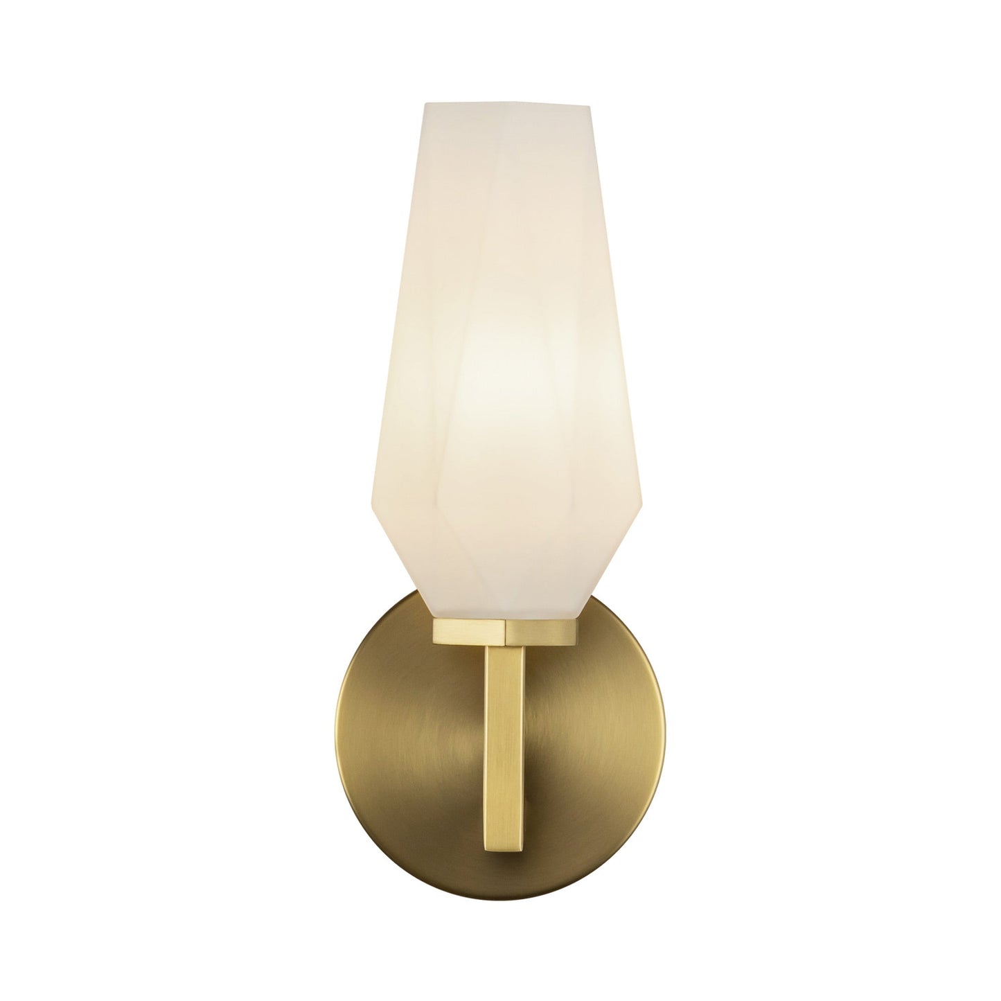 Krysta Vertical Bath Wall Light in Brushed Gold.