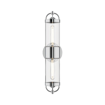 Lancaster Vanity Wall Light in Chrome (2-Light).