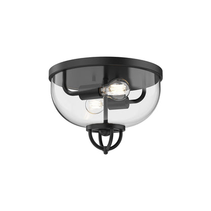 Lancaster Flush Mount Ceiling Light in Matte Black.
