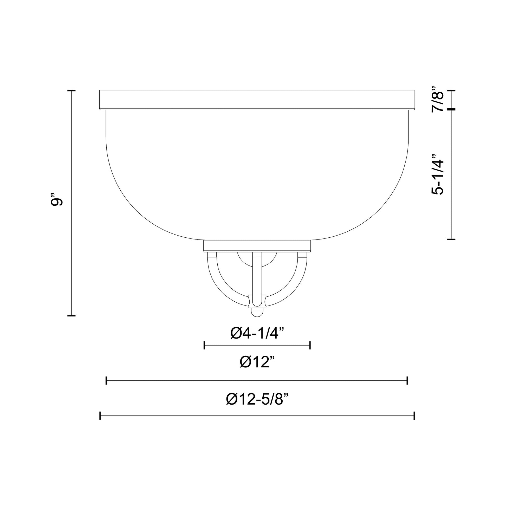 Lancaster Flush Mount Ceiling Light - line drawing.