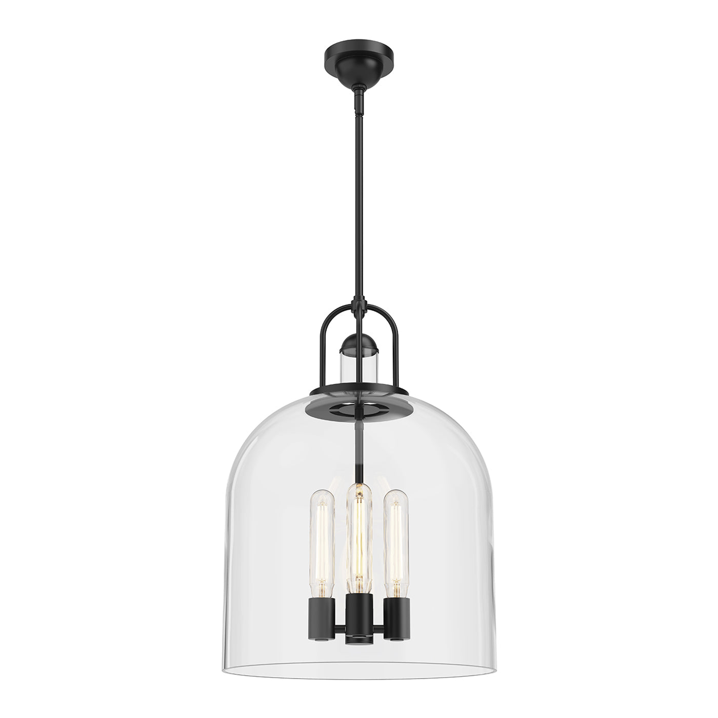 Lancaster Pendant Light in Matte Black (4-Light).