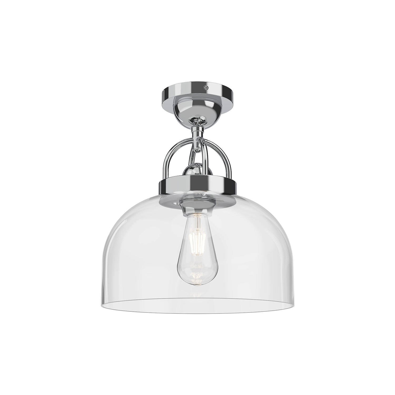 Lancaster Semi Flush Mount Ceiling Light in Chrome.