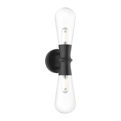 Marcel Vanity Wall Light in Matte Black (2-Light).