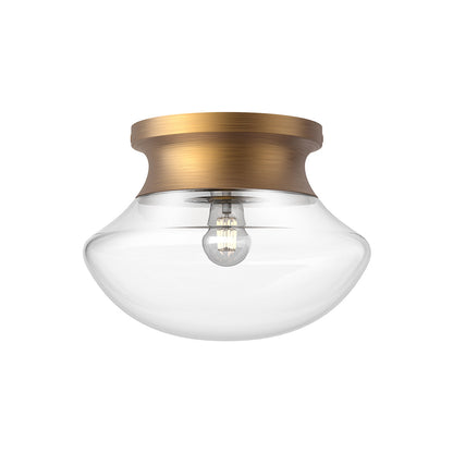 Marcel Flush Mount Ceiling Light in Aged Gold.