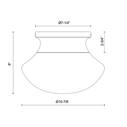 Marcel Flush Mount Ceiling Light - line drawing.